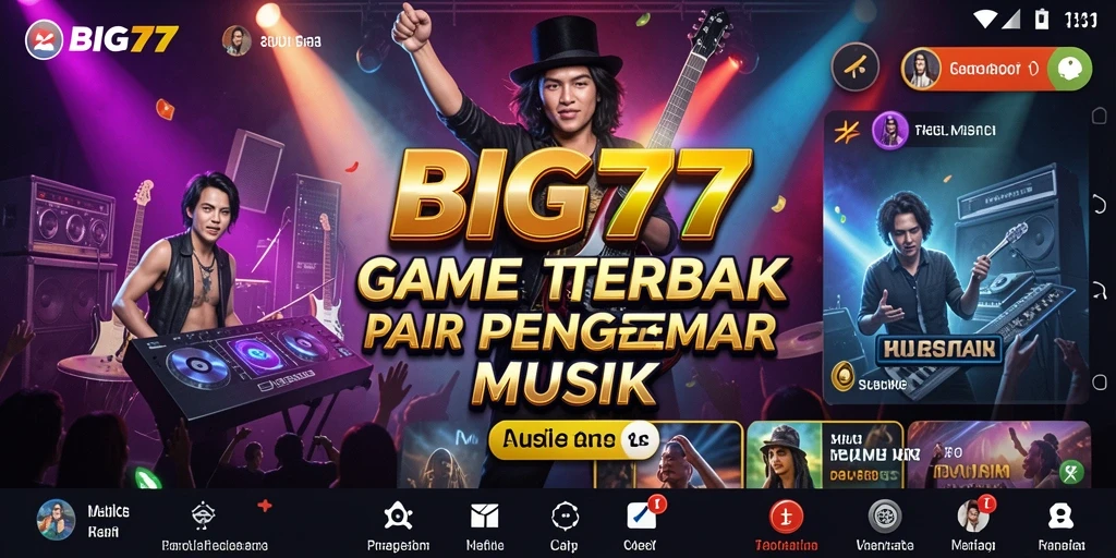 Tampilan gameplay interaktif BIG77 dengan beragam tantangan musik.