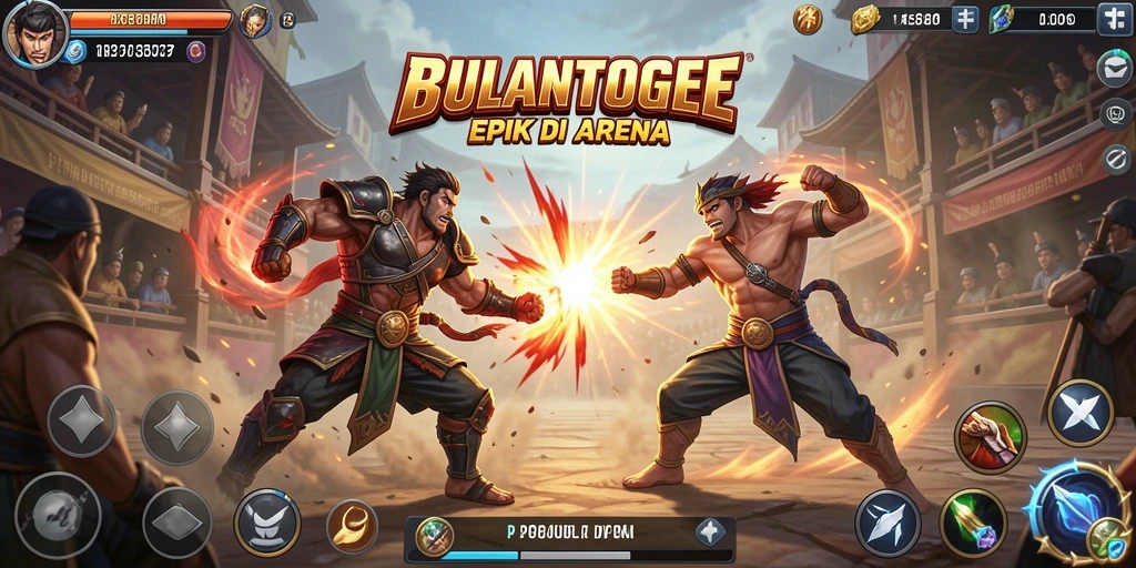 Tampilan gameplay seru di arena pertarungan BULANTOGEL.
