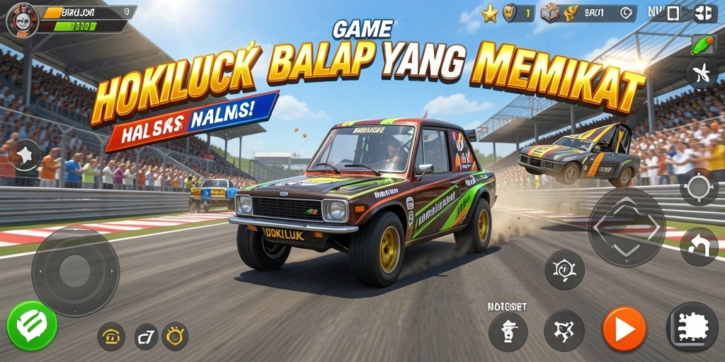 Gameplay balap HOKILUCK yang seru dan menantang.