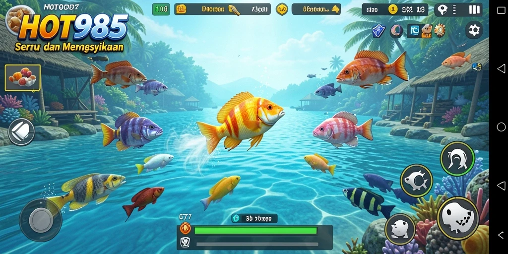 Tampilkan aksi seru gameplay Tembak Ikan di HOT985.