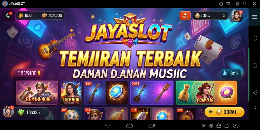 Screenshot gameplay JAYASLOT yang menunjukkan fitur musik interaktif.