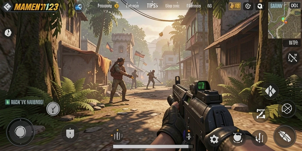 Screenshot gameplay MAMEN123 yang menunjukkan aksi pertarungan seru.