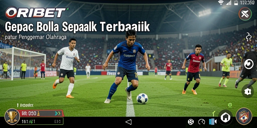 Tampilan gameplay menarik dalam ORIBET dengan aksi sepak bola yang seru.
