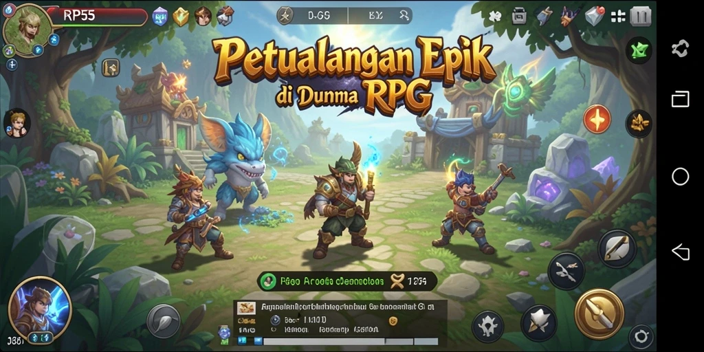 Tampilan gameplay menarik dari RP55 dengan karakter dan pertarungan yang dinamis.