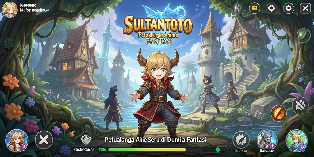 Screenshot gameplay SULTANTOTO dengan aksi anime yang seru.